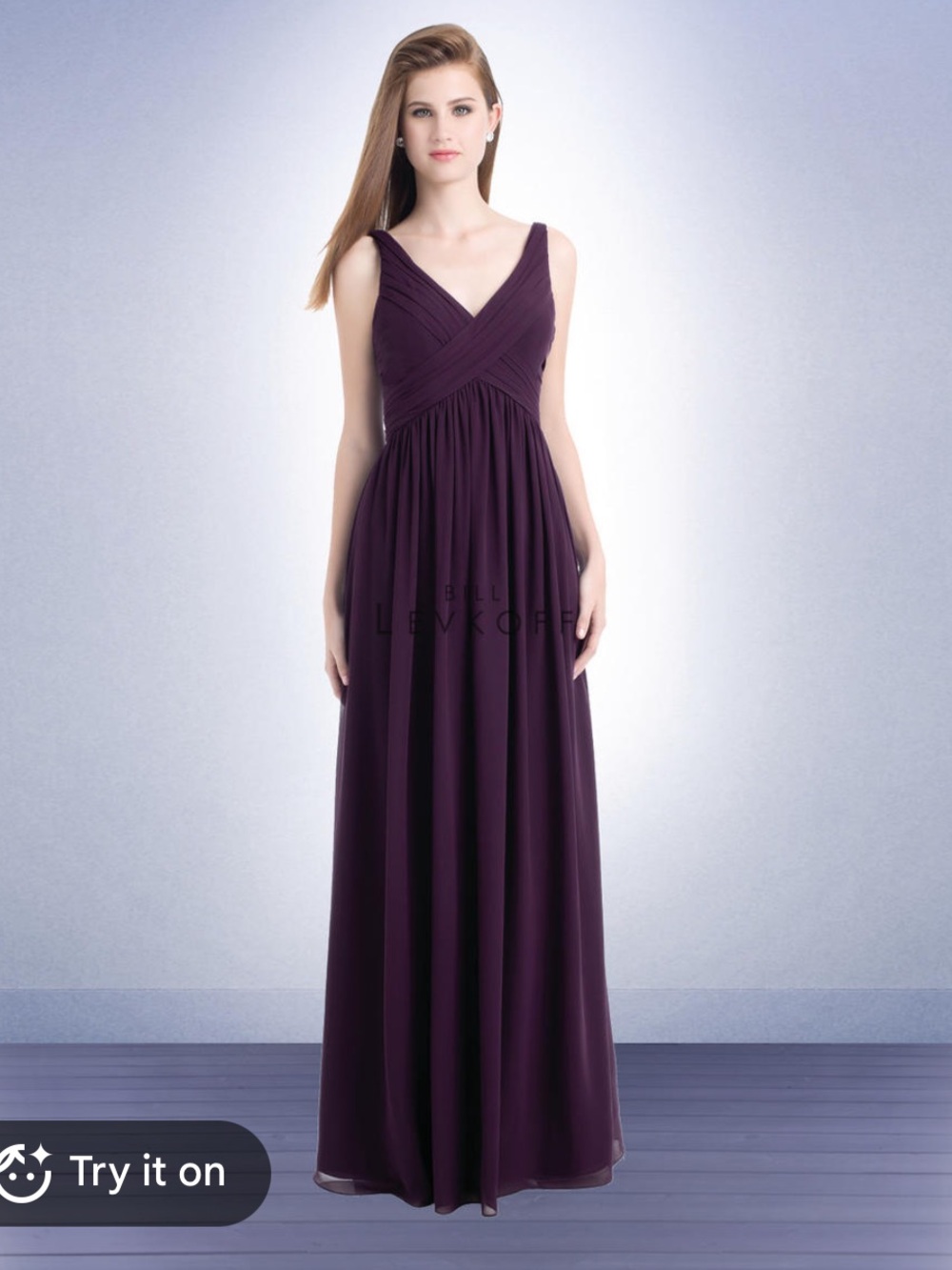 Bill Levkoff Plum V-Neck Dress